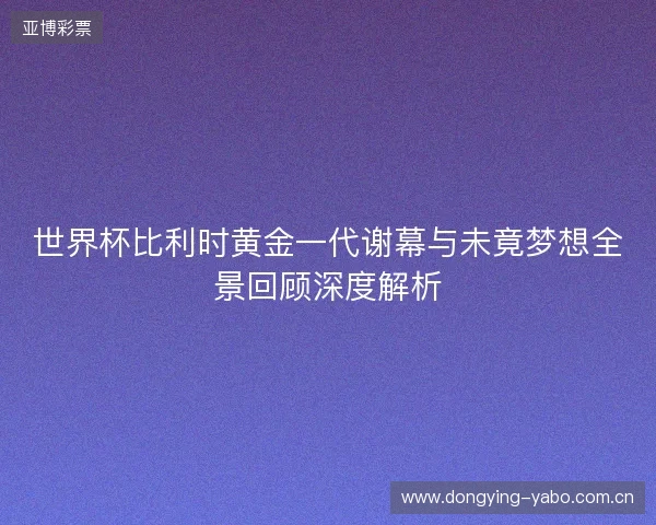 世界杯比利时黄金一代谢幕与未竟梦想全景回顾深度解析