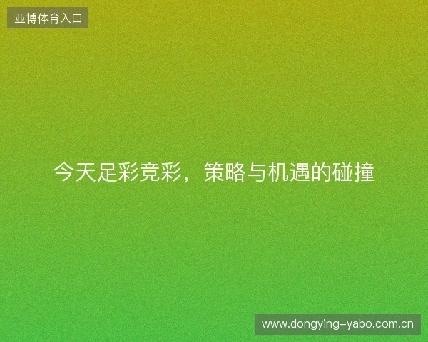 今天足彩竞彩，策略与机遇的碰撞